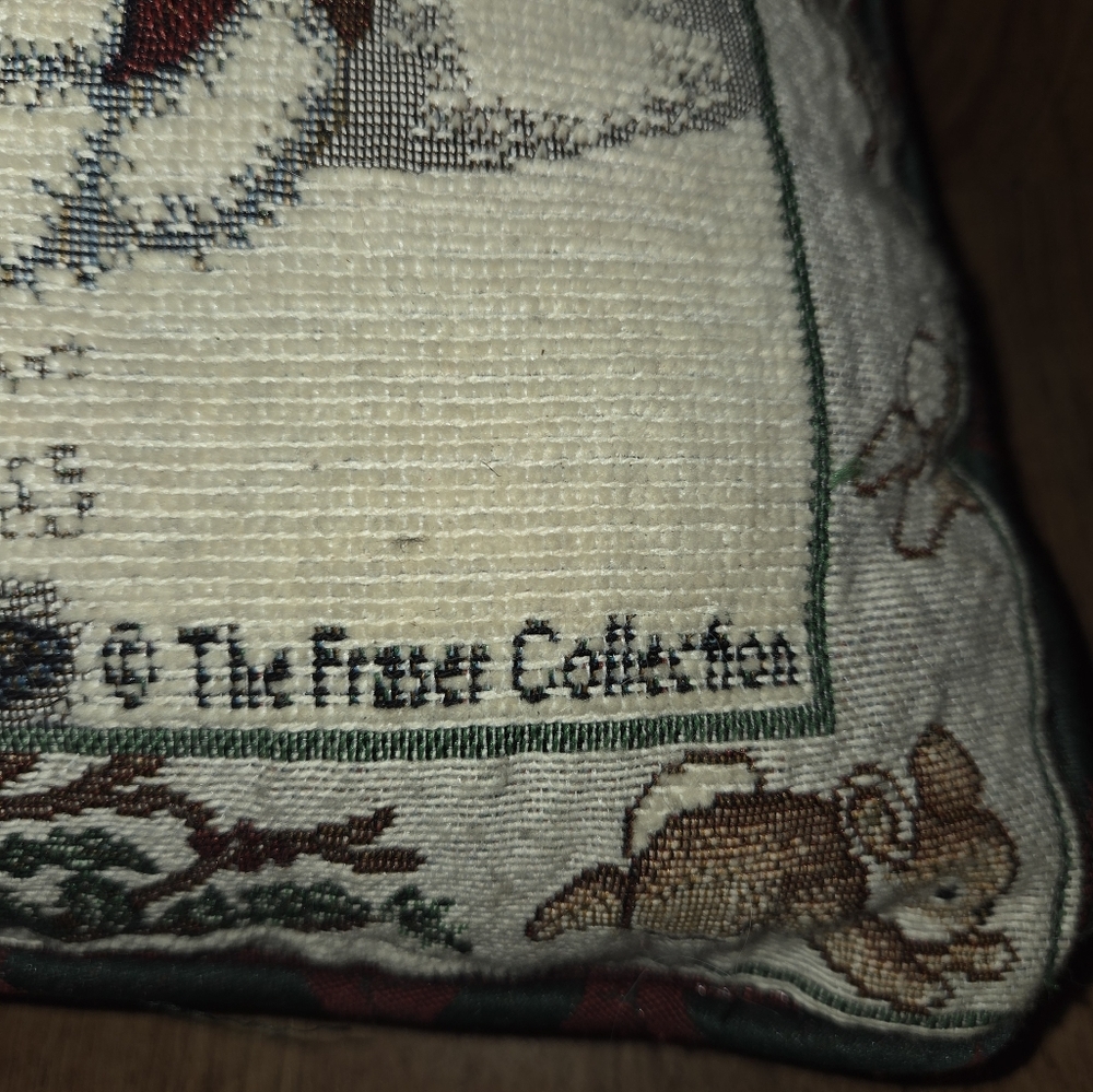 Vintage Olde Time Santa Needlepoint Throw Pillow Made In USA La France Home - Picture 4 of 6